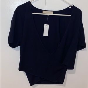 Loft Cropped Wrap Sweater